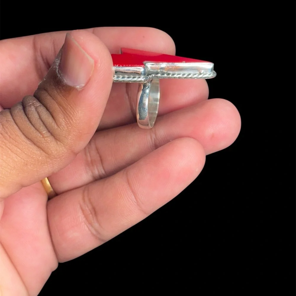 Red Onyx  Handmade – Valentine’s Day Special Edition – Size 7.2 92 Silver